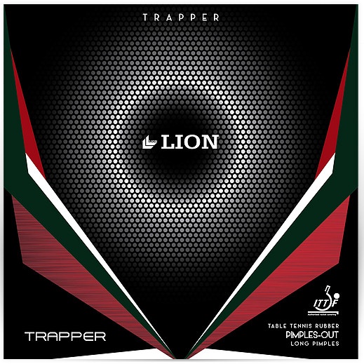 Karet Bat Tenis Meja Bintik Panjang Lion Trapper OX - Hitam