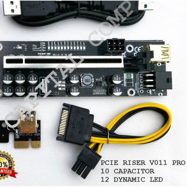 PCIE RISER CARD x16 VER 011 -10 Capacitor - 011PRO BLUE