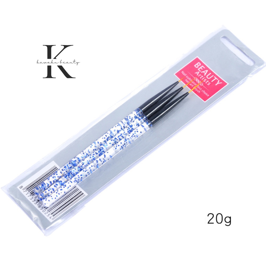 Brush Liner Drawing Kutek Gel Nail Art Bubbles Biru NP-75