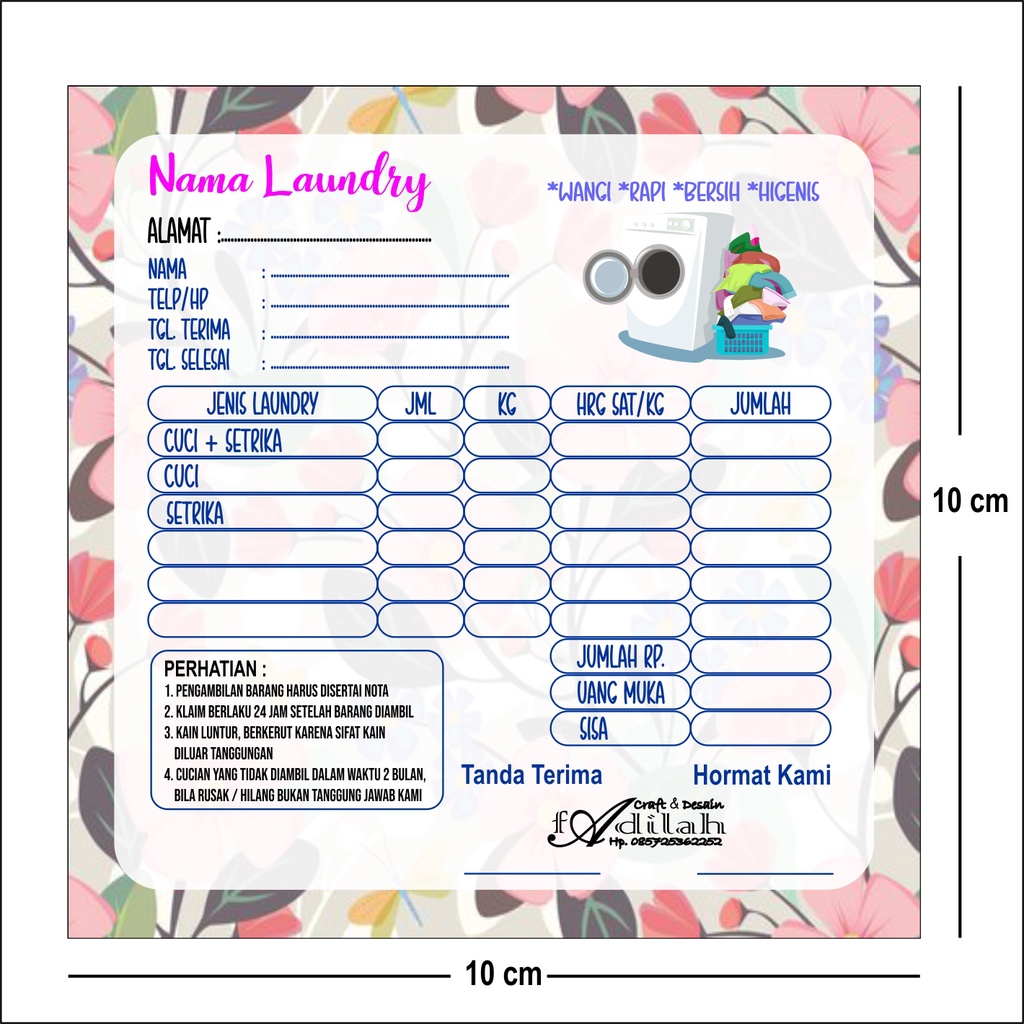 

NOTA LAUNDRY CUSTOM FULL COLOUR 1/6 HVS