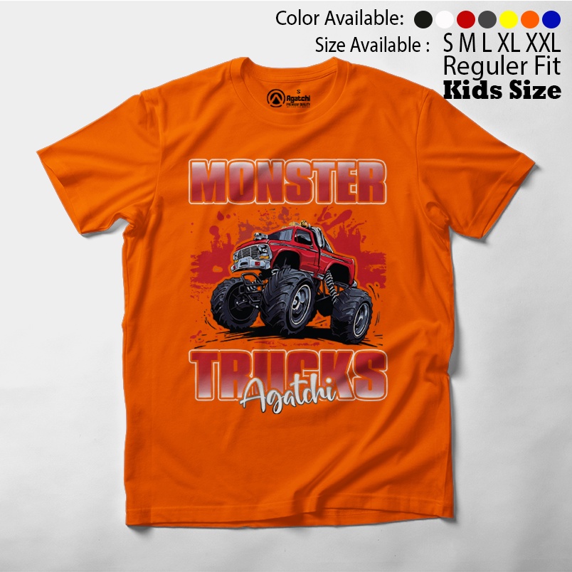 Baju Kaos Atasan Anak Laki - Laki Motif Monster Truck V2