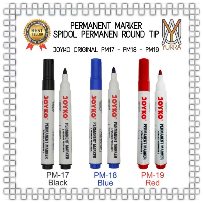 

YURRA - PERMANENT MARKER SPIDOL PERMANEN ROUND TIP JOYKO ORIGINAL