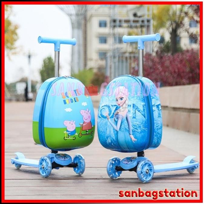 Trolley Scooter Skateboard Import Motif Anak Cewek Cowok Koper Skuter