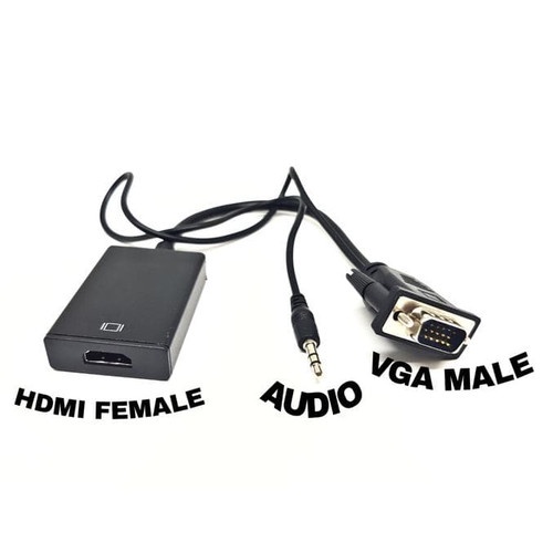 KABEL VGA to MULTIMEDIA PORT NEW Converter Adaptor With Micro USB Power Audio