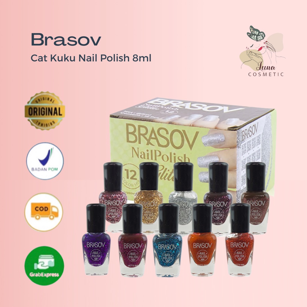 BRASOV Nail Polish Nude Color / Cat Kuku Nude 8 ML BPOM Nail Polish
