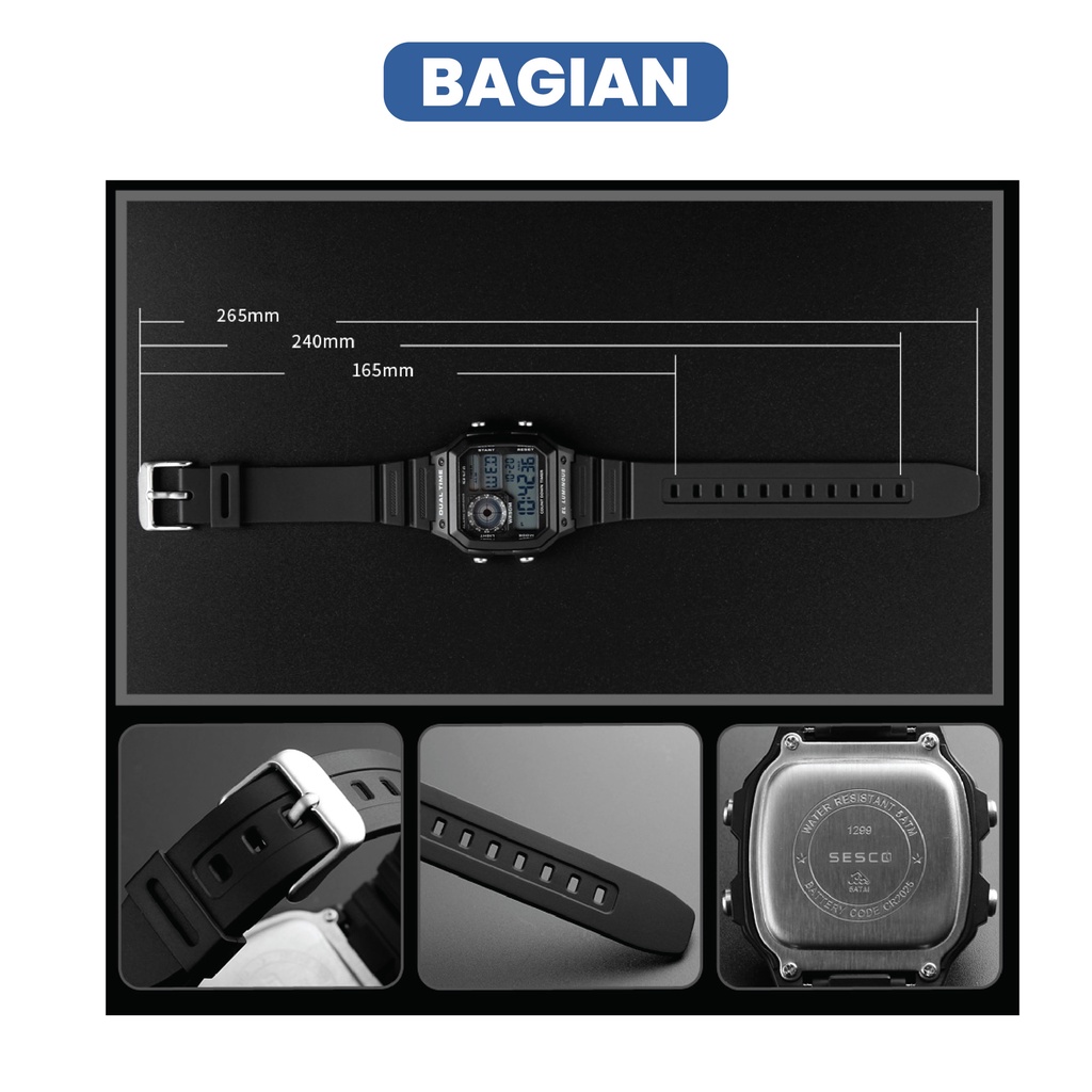 SESCO 1299 Jam Tangan Digital Pria Original Bergaransi Resmi-5