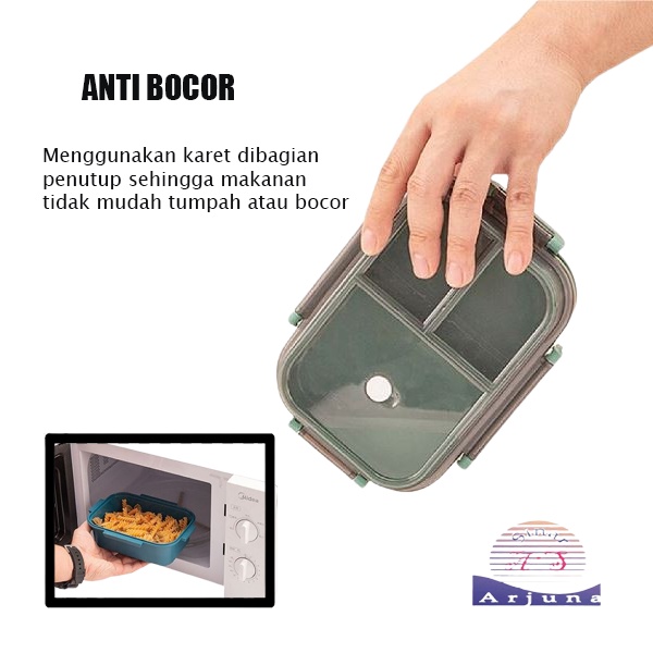 LUNCH BOX SET 3 SEKAT/ KOTAK BEKAL 3 SEKAT PRAKTIS ANTI TUMPAH ANTI BOCOR/ KOTAK MAKAN