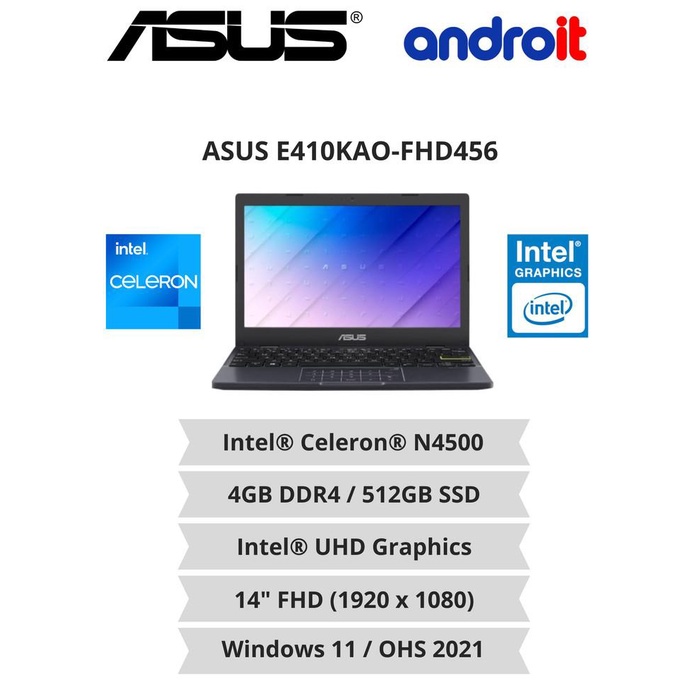 Asus Vivobook E410Kao-Fhd456 N4500 Blue