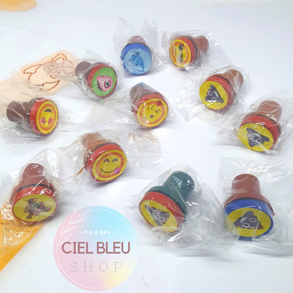 2 in 1  Mainan Stempel Anak Cap - capan Kartun Lucu / Cap Aneka Karakter Lucu / CIEL BLEU SHOP