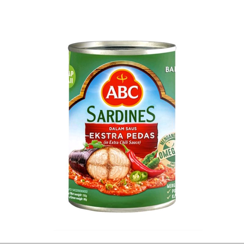 

ABC Sardines 155gr 2Varian Cabai dan Exstra Pedas 1pcs