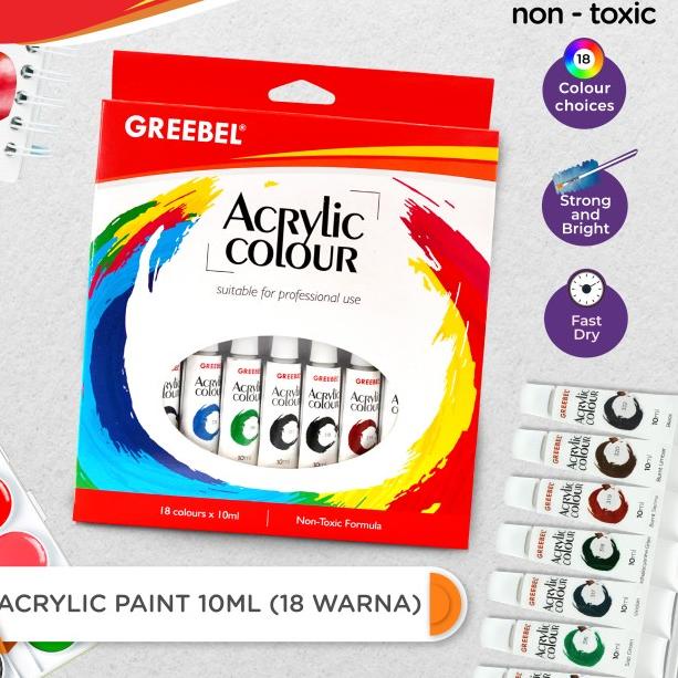 

GREEBEL Cat Akrilik / Acrylic Colour / Acrylic Paint 10ml (18pcs/box)