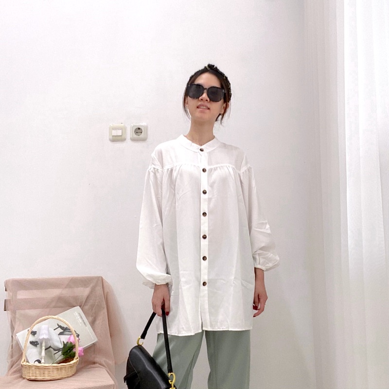 HARU Blouse / Dress Oversize Korea / Tunik Modern / Atasan Muslim Wanita / Blus Lengan Panjang Casual 0410