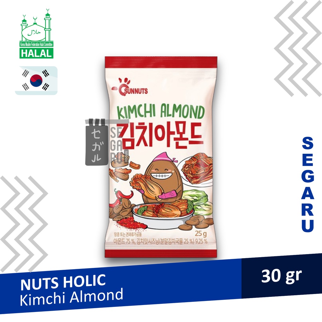 Nuts Holic Kimchi Almond | Snack Korea Kacang Almond Halal 30gr