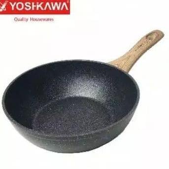 wok pan yoshikawa marble 22 cm