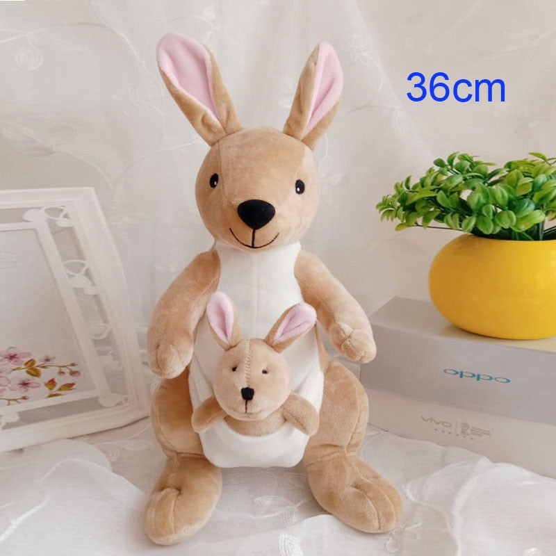 Boneka Kanguru Beranak With Baby Lucu Imut Ukuran 35cm