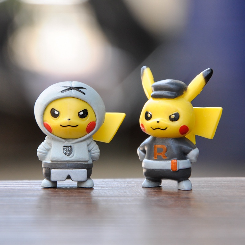 10pcs / Set Mainan Action figure mini model Kartun Pokemon Pikachu Ukuran 4CM Untuk Hadiah Ulang Tahun Anak