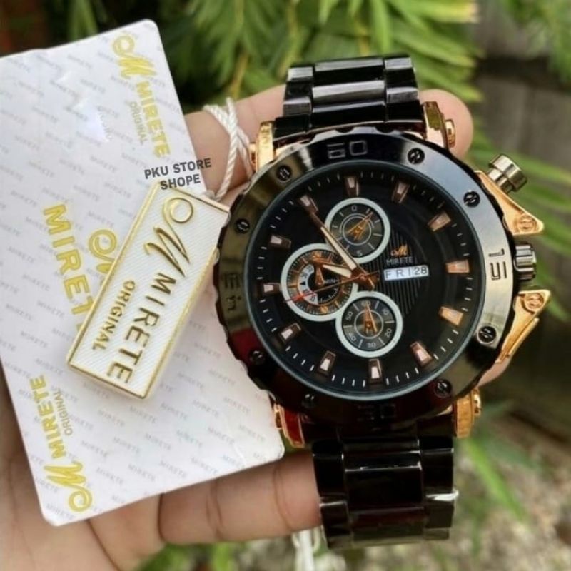JAM TANGAN PRIA IMPORT MIRETE WATER RESISTANT 3M