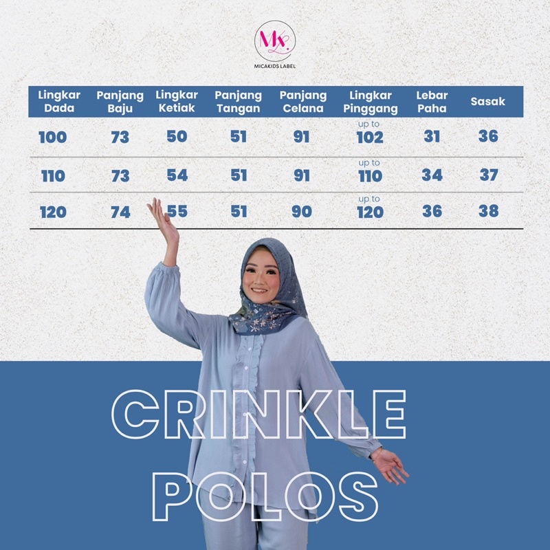 ONESET COUPLE POLOS IBU DAN ANAK ONESET CRINKLE