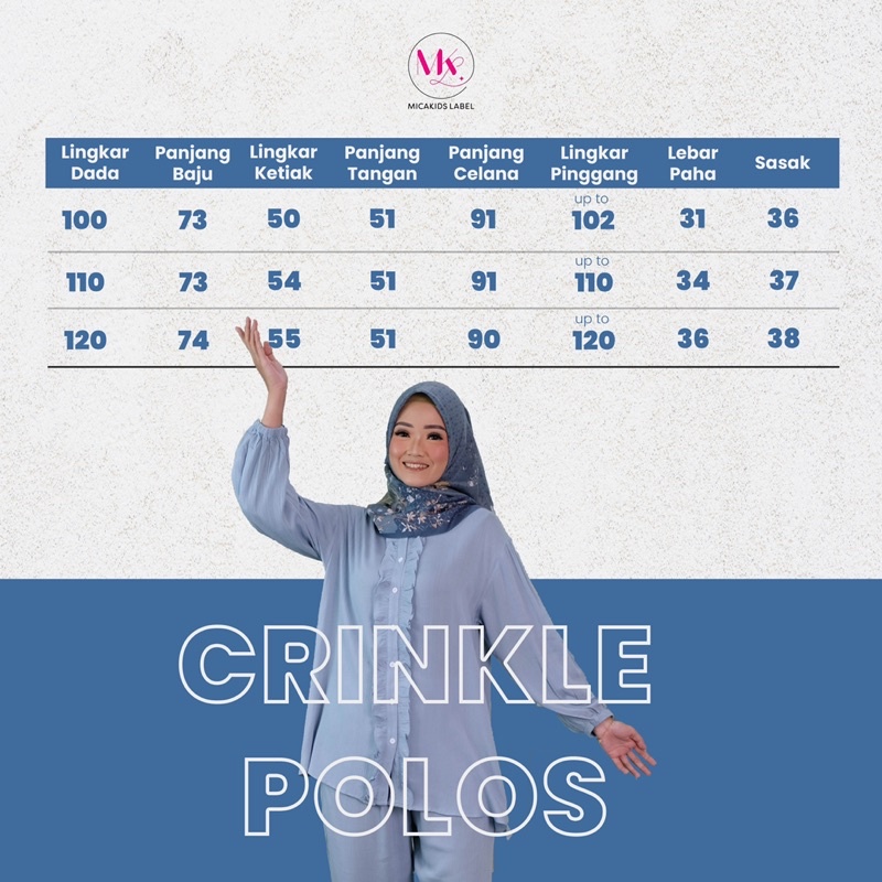 ONESET COUPLE POLOS IBU DAN ANAK ONESET CRINKLE