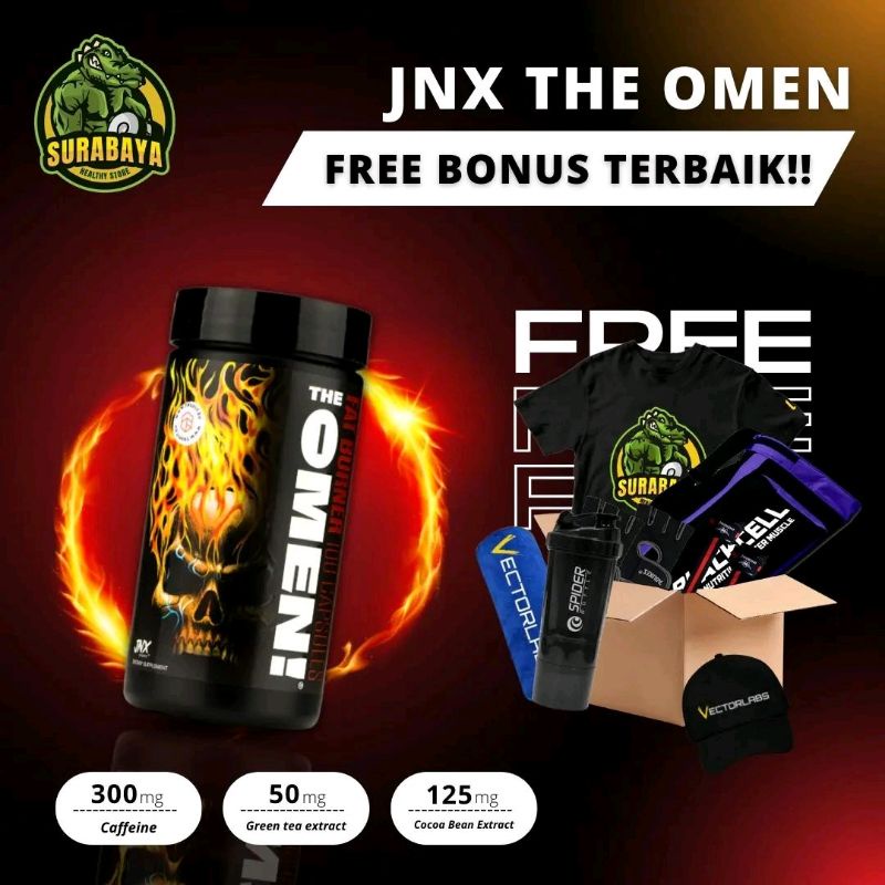 JNX SPORTS THE OMEN 100 KAPSUL FAT BURNER BURN SUPLEMEN FITNESS GYM PEMBAKAR LEMAK NON HYDROXYCUT ELITE NEXT GEN STIMULANT