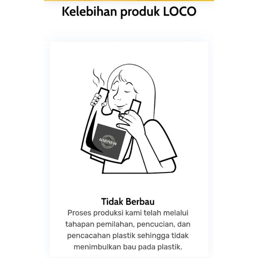 KANTONG PLASTIK KRESEK LOCO EKONOMIS PUTIH UKURAN 15 (15X30) ISI 50 LEMBAR BAHAN PREMIUM / DAUR ULANG