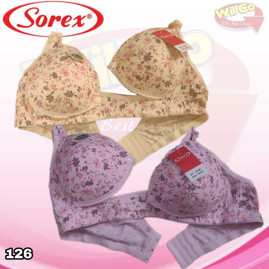 K126 - BRA/BH MENYUSUI SOREX SIZE 36-42 TANPA KAWAT TIGA PENGAIT CUP SEDANG