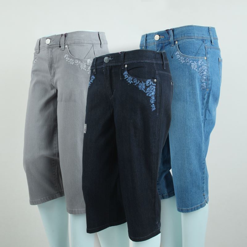 Celana Jeans Bigsize Celana Jeans Jumbo GLORIA VANDERBILT capri embroidered jeans (blue) GLORIA VAND