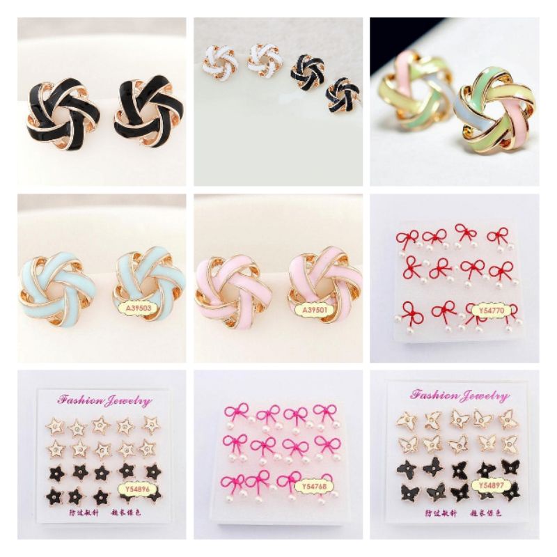 FerenHongXia Anting Tusuk Berbagai Motif Cantik Untuk Wanita