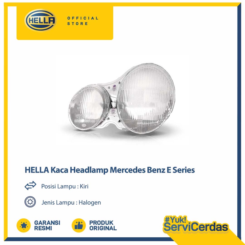 Kaca Headlamp Mobil Hella Mercedes Benz E Series (Kiri) - Lampu Depan Mobil