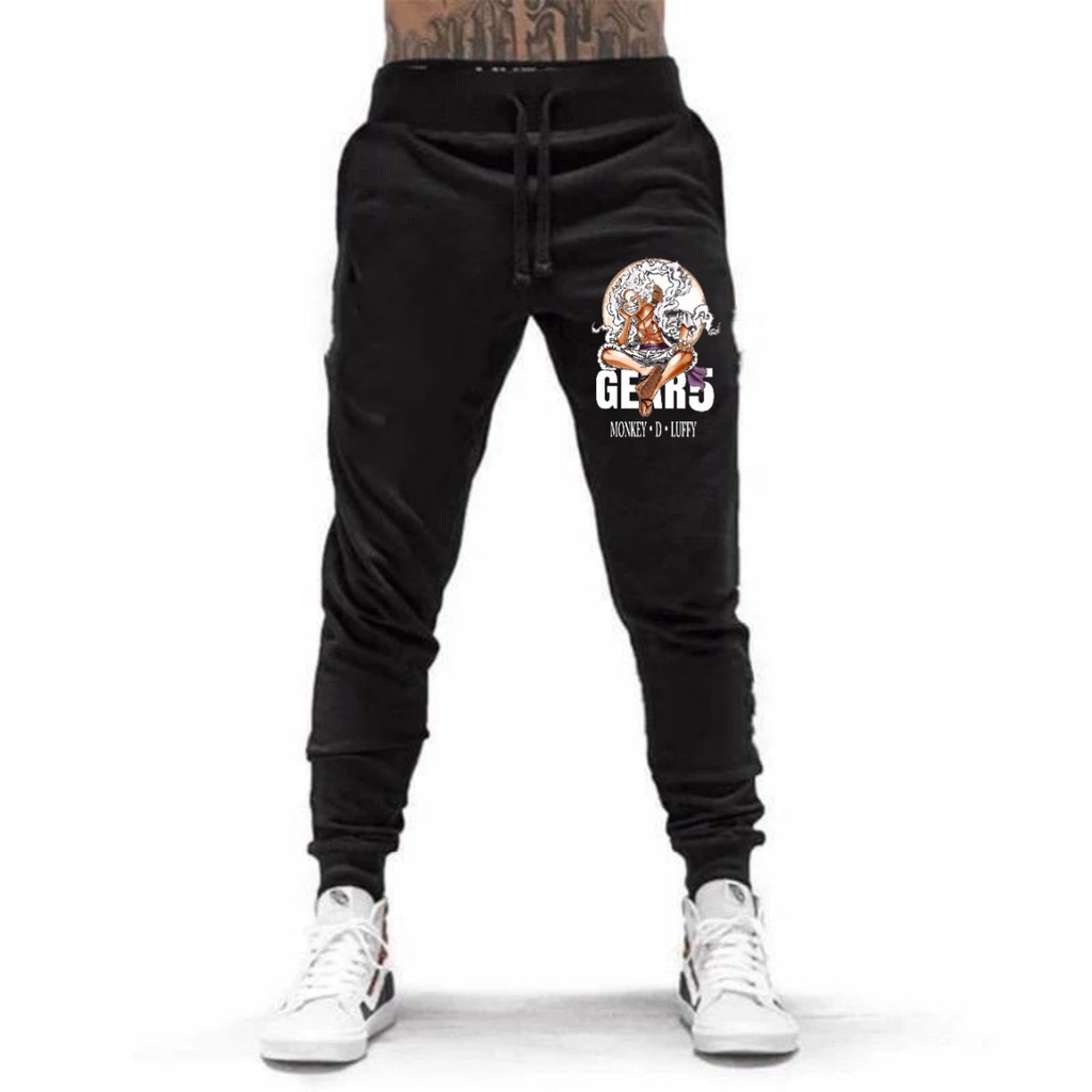 CELANA PANJANG JOGGER GEAR5 ONE PIECE UNISEX BAHAN FLEECE TEBAL / KUALITAS BAGUS / JOGGER PRINTING