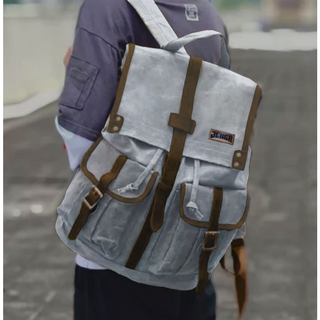 Tas Ransel Canvas IAC Absolute Backpack Up to 13 inch - Tas Pria Tas Wanita Daypack - Sekolah Laptop Punggung