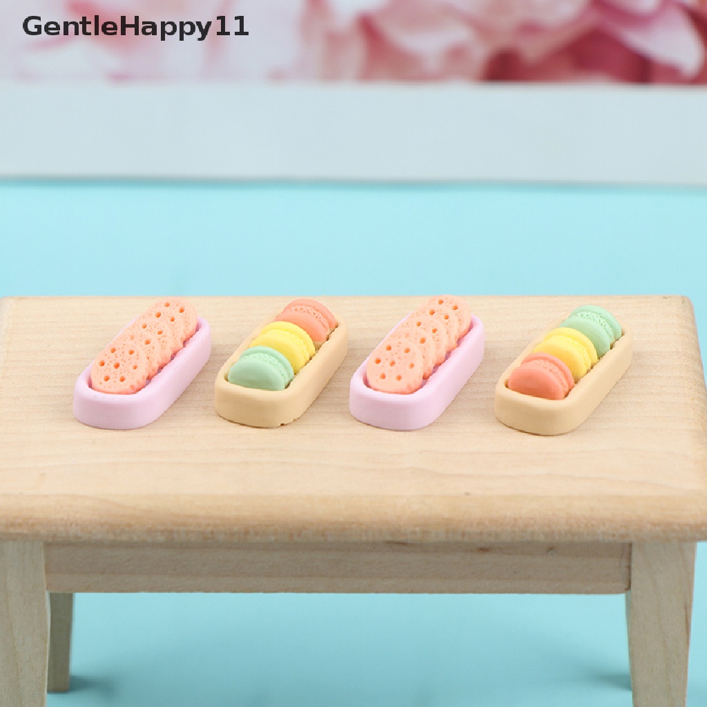 Gentlehappy 10pcs / Set Mainan Miniatur Makanan Penutup / Biskuit / Macaroon Untuk Dekorasi Rumah Boneka