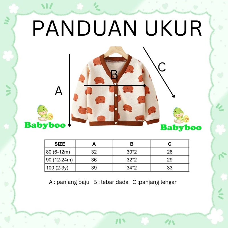 Sweater Anak Bayi/Jaket Anak Bayi Motif Bear