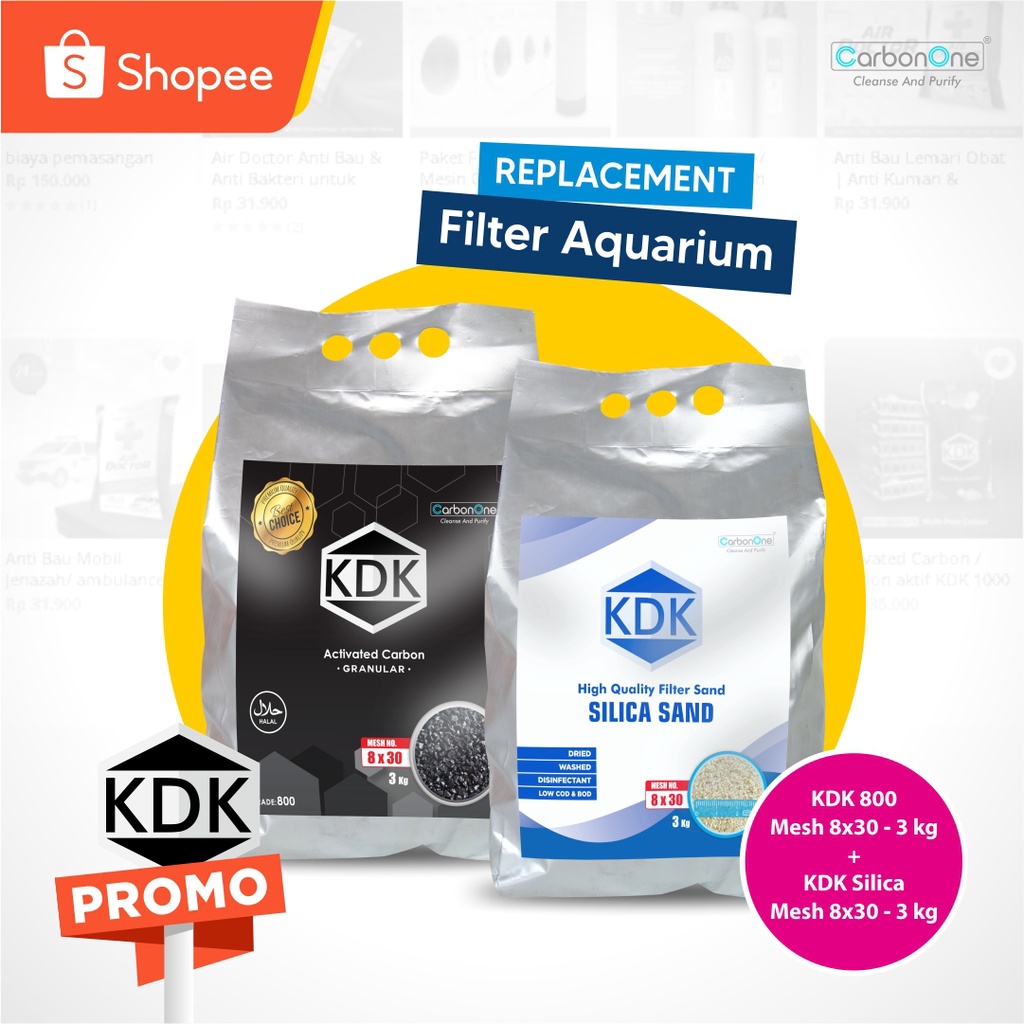 Replacement Filter aquarium | Karbon aktif + PAsir silika 6 kg