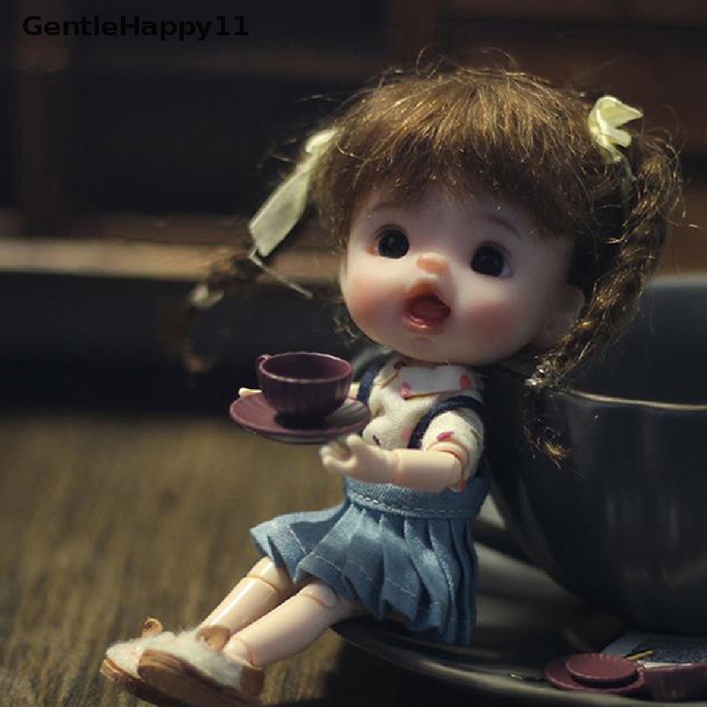 Gentlehappy 3Pcs / set Miniatur Cangkir Kopi + Piring + Sendok Untuk Aksesoris Dapur Rumah Boneka
