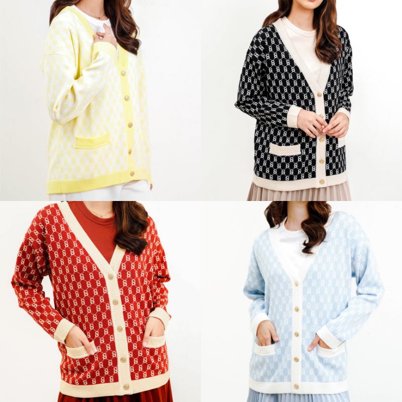 Buttonscarves Signature Monogram Cardigan Preloved