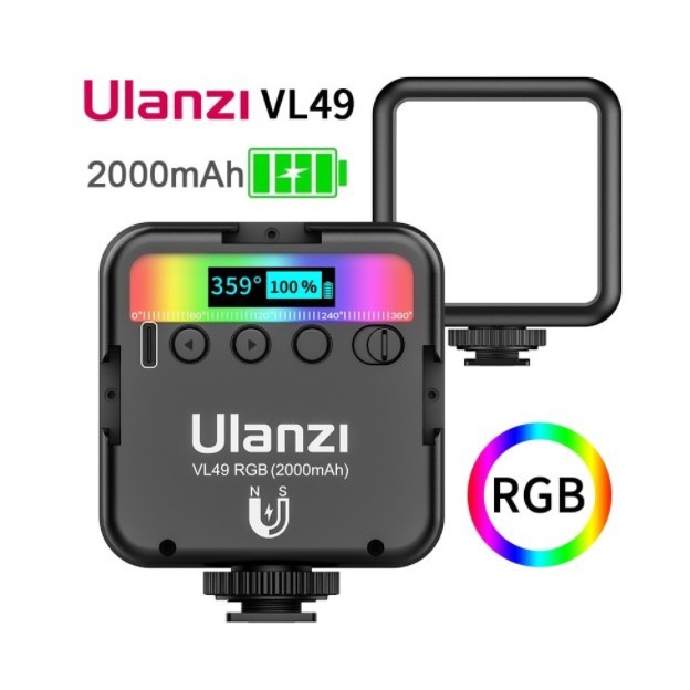 ULANZI VL49 RGB Light LED Lampu Portable Magnetic Video Photo Camera