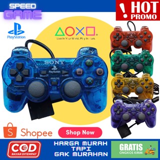 Stik stick PS 2 PS2 TW ELITE Transparan Lampu Warna kelap kelip