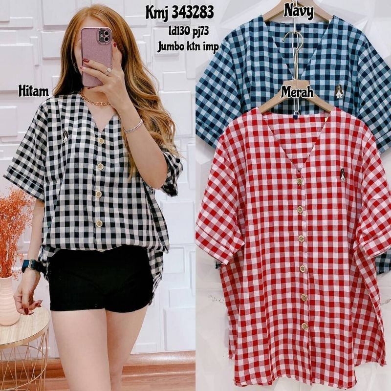 Blouse Jumbo 343283 Bahan katun import LD130