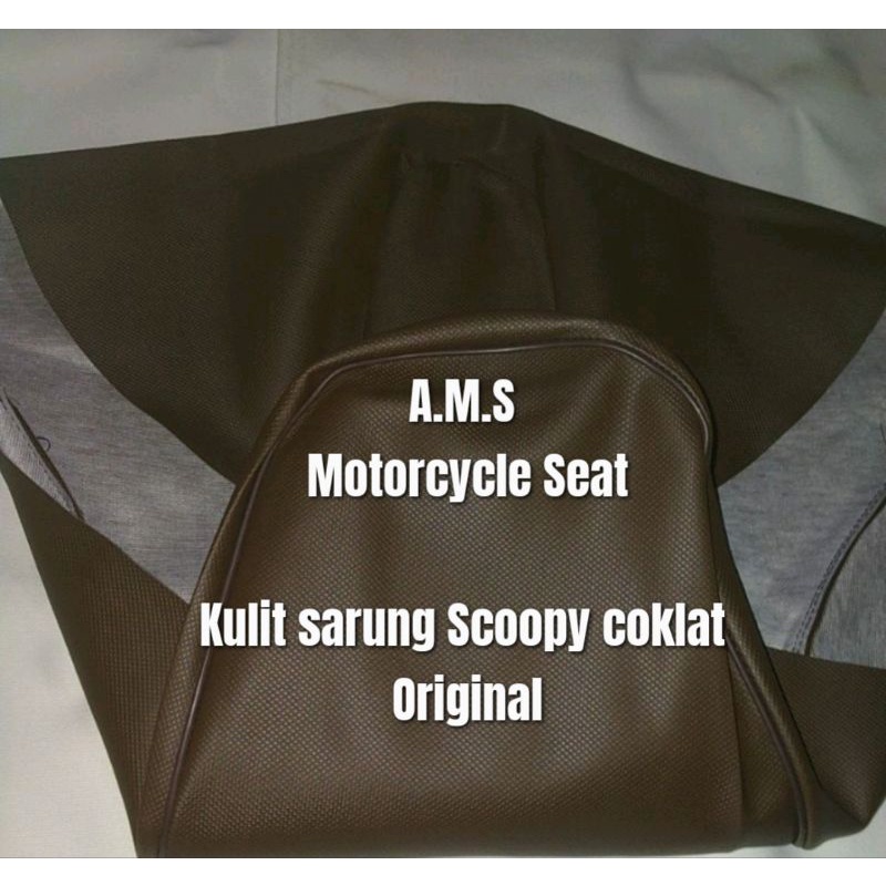 kulit sarung cover jok motor Honda Scoopy fi Scoopy karbu coklat ORIGINAL