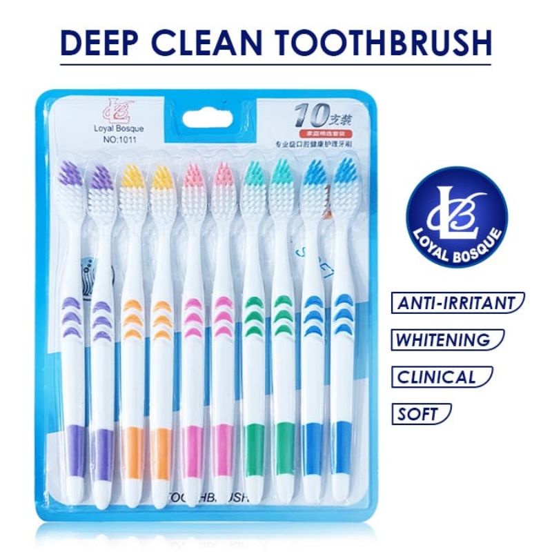 Medan Termurah isi 10 pcs Sikat gigi dewasa bulu lembut import