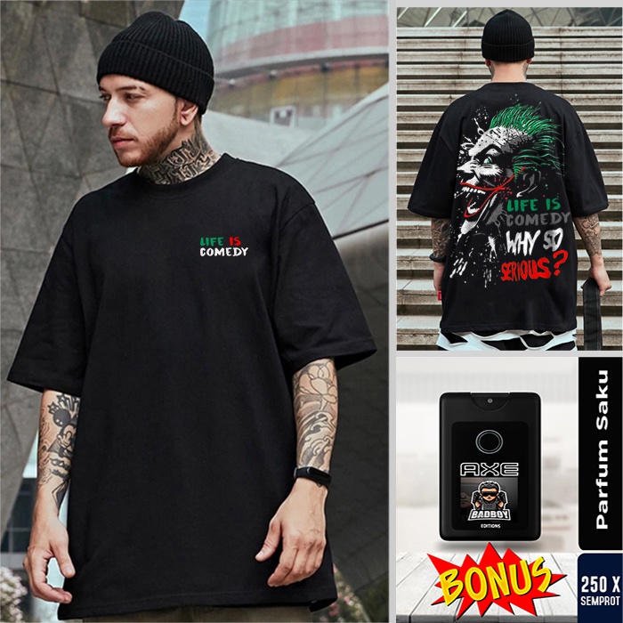 T SHIRT JOKER COMEDY OVERISIZE 2XL 3XL 4XL 5XL KAOS BIG SIZE
