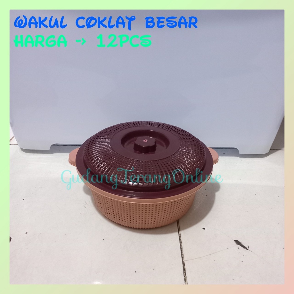 12PCS Wakul coklat + tutup BESAR / bakul nasi / wakul coklat/ wakul nasi plastik