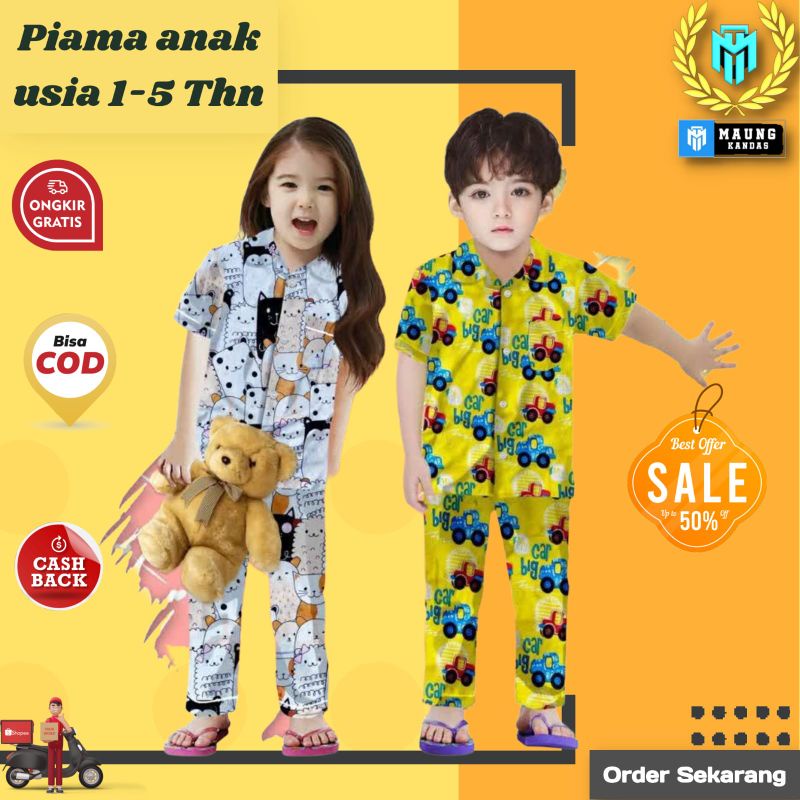 Piyama Anak / Setelan Baju Tidur Anak Usia 1-5 Tahun / Baju Tidur  /  Pajamas