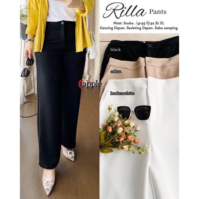 rila pants/celana wanita/kulot/ celana kerja/ ootd/fashion/grosir/kulot murah