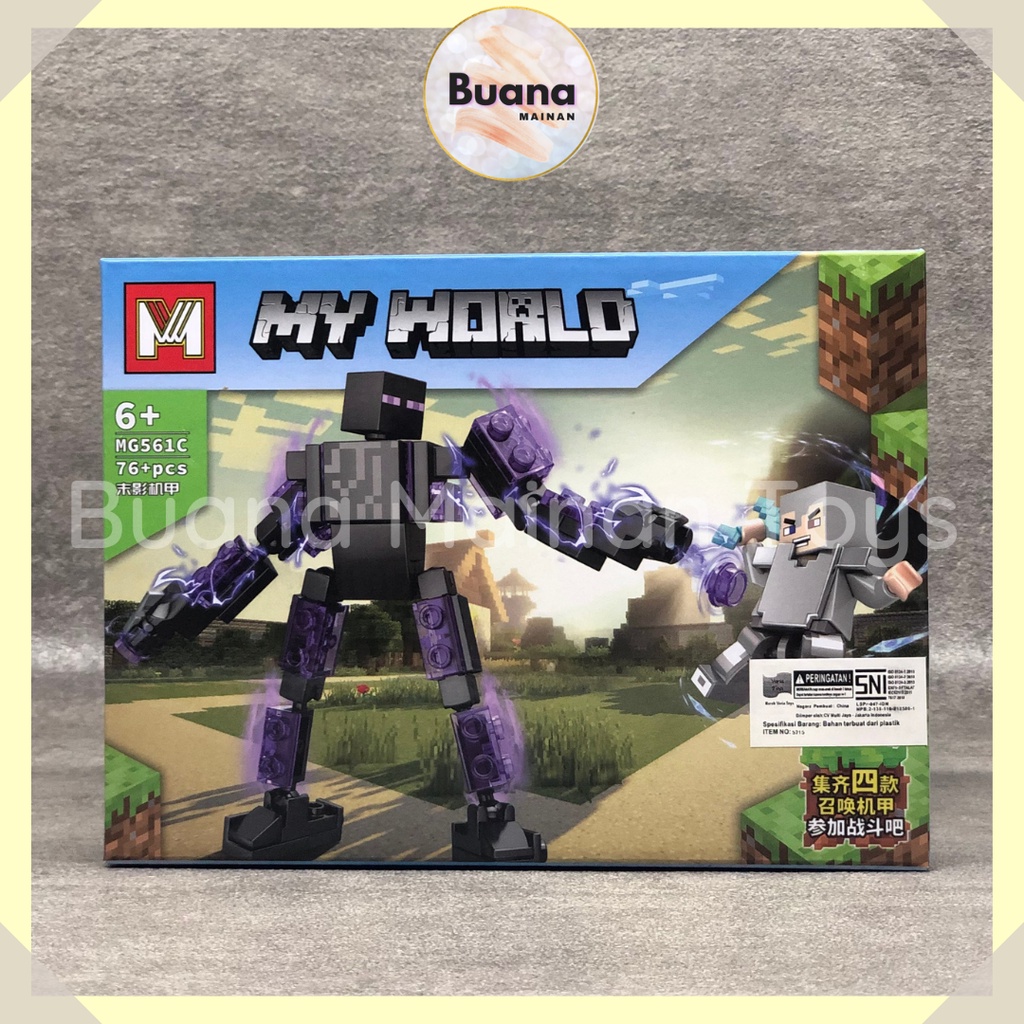 BRICKS MG MY WORLD BLOCK MINE CRAFT MAINAN EDUKASI ANAK BRICK MINECRAFT COWO CEWE 561