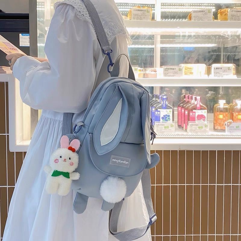 Ransel mini penggunaan ganda kelinci lucu 2022 baru Ins Jepang liar lembut gadis gadis tas sekolah siswa