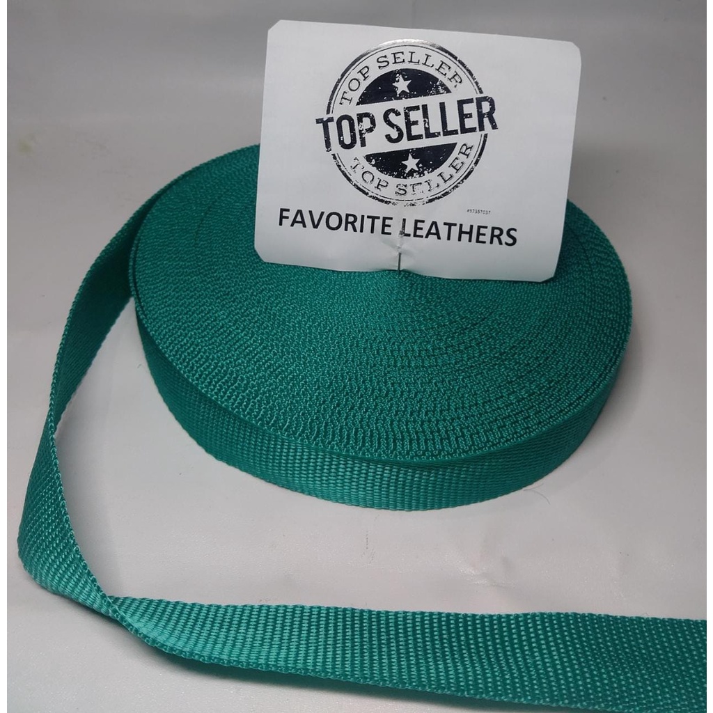 Nylon Webbing KK25 UKURAN 2,5CM /25MM / UKURAN 24METER / HARGA PER ROLL WARNA HIJAU TOSCA