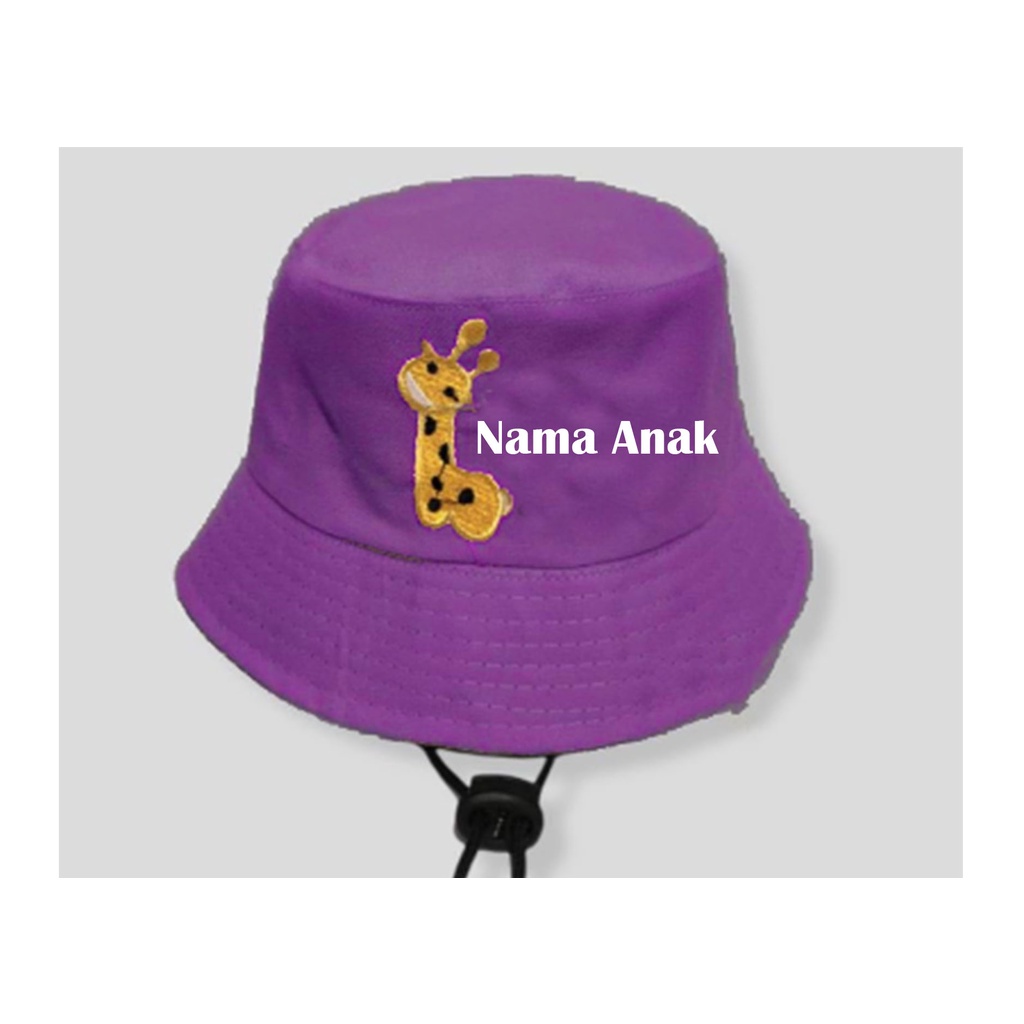 BUCKET JERAPAH UNGU TUA 23PCS + NAMA ANAK