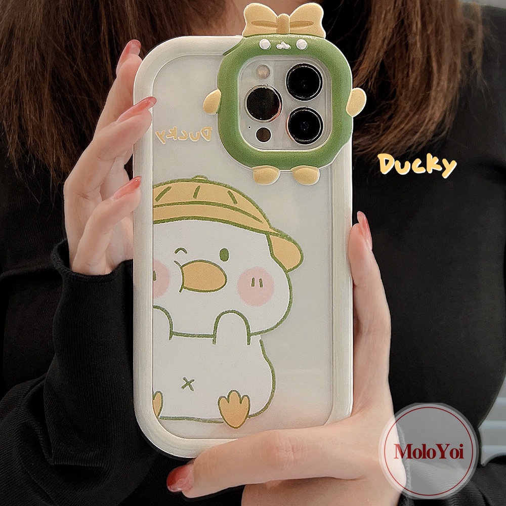 Soft Case Tpu Motif Kartun Bebek Monster 3D Untuk iPhone 11 13 12 14 Pro Max 7Plus 6Plus 6 7 8 14 6s Plus X XR XS Max SE 2020